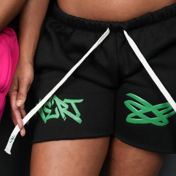 BLACK PULSE-Women's Graffiti Style Shorts