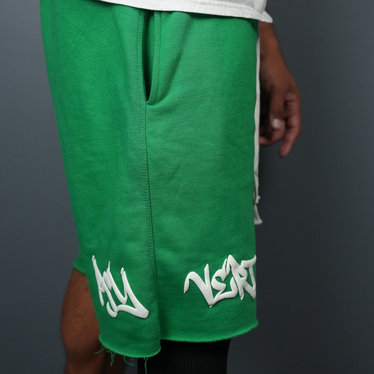 GREEN DIMENSION-Men's Graffiti Style Shorts