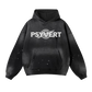 PSYVERT Vintage Wash Frayed Fleece Hoodie – New Moon