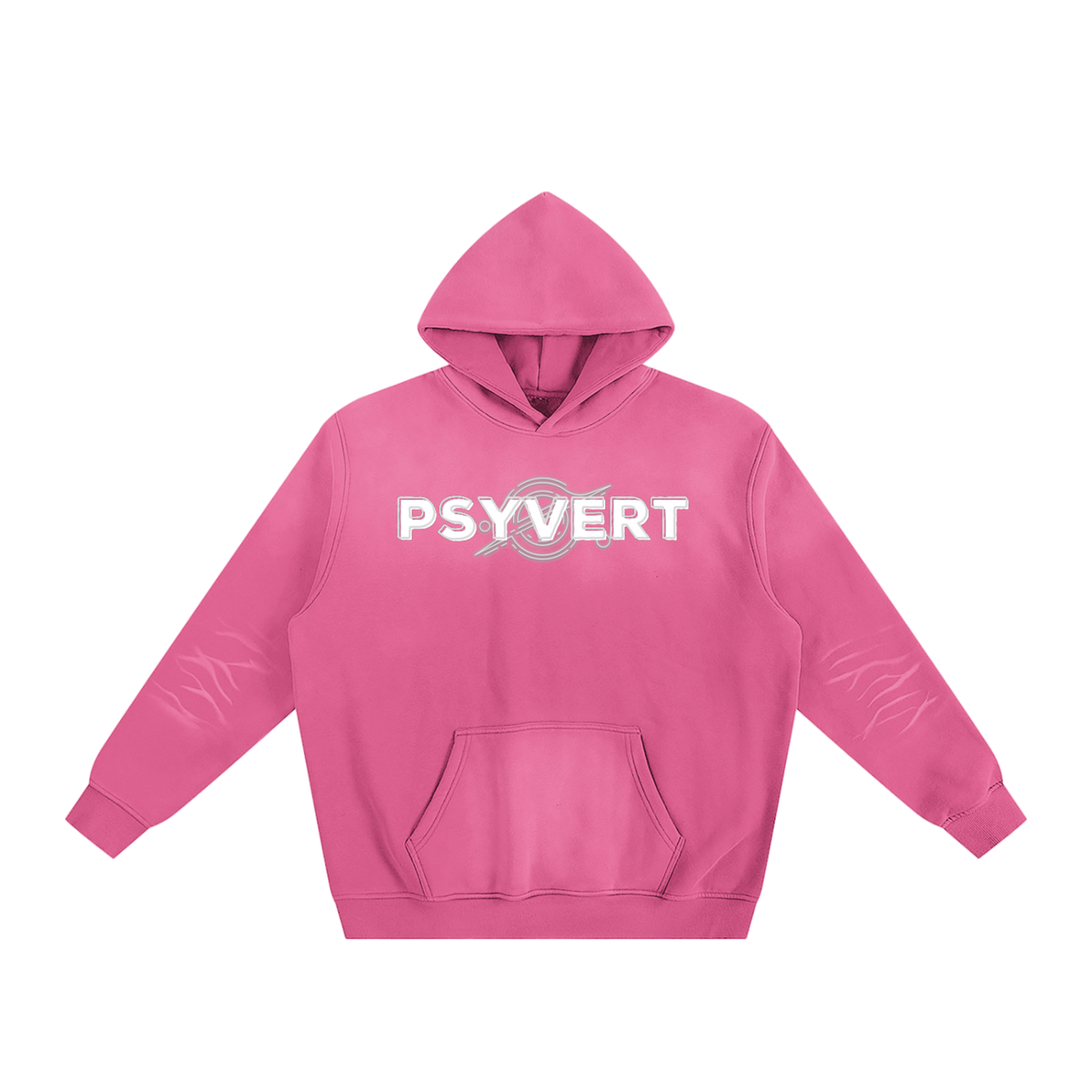 PSYVERT Sunfade Fleeced Hoodie Pink & White